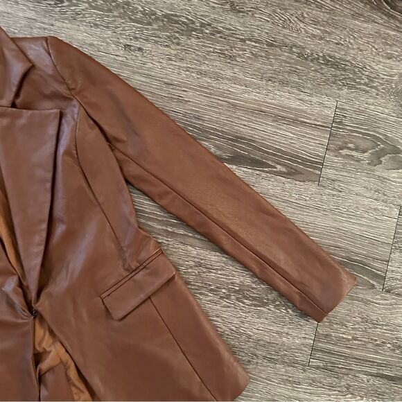 Naked Wardrobe Faux Leather Blazer - Picture 4 of 8